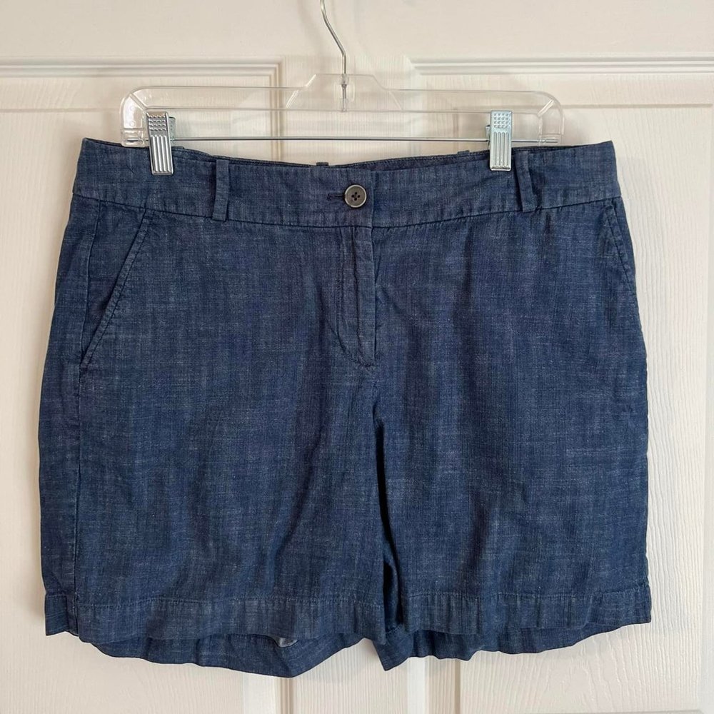 TALBOTS PETITE denim blue cotton WOMENS SHORTS summer size 12